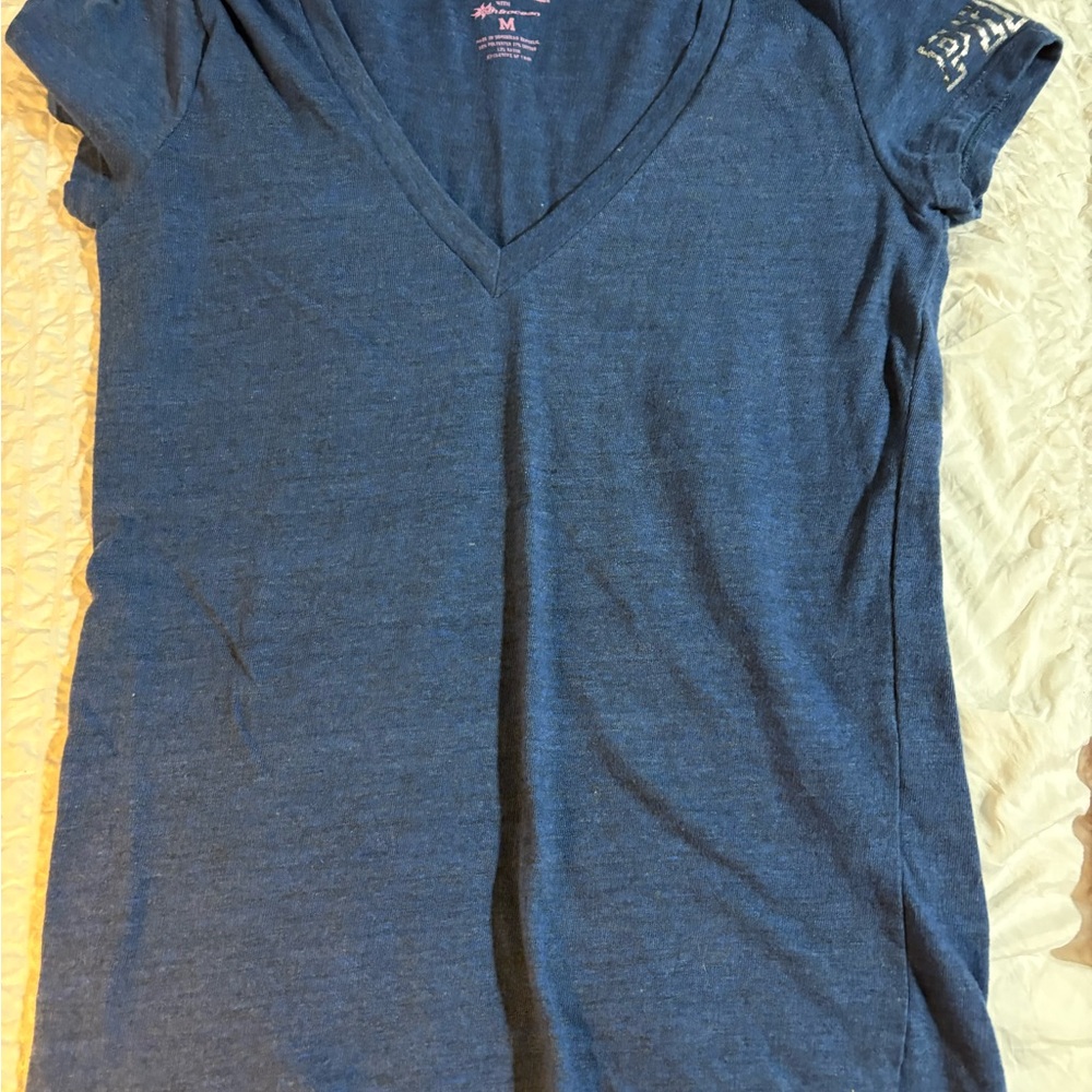 PINK Victoria's Secret Fitted Blue Short Sleeve Tee